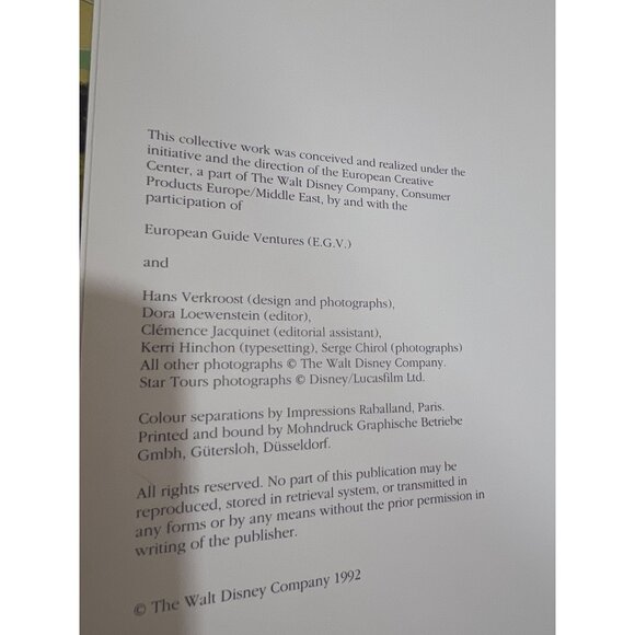 Euro Disney Hardcover Book Walt Disney History & Theme Parks 1992 Edition - Picture 11 of 11